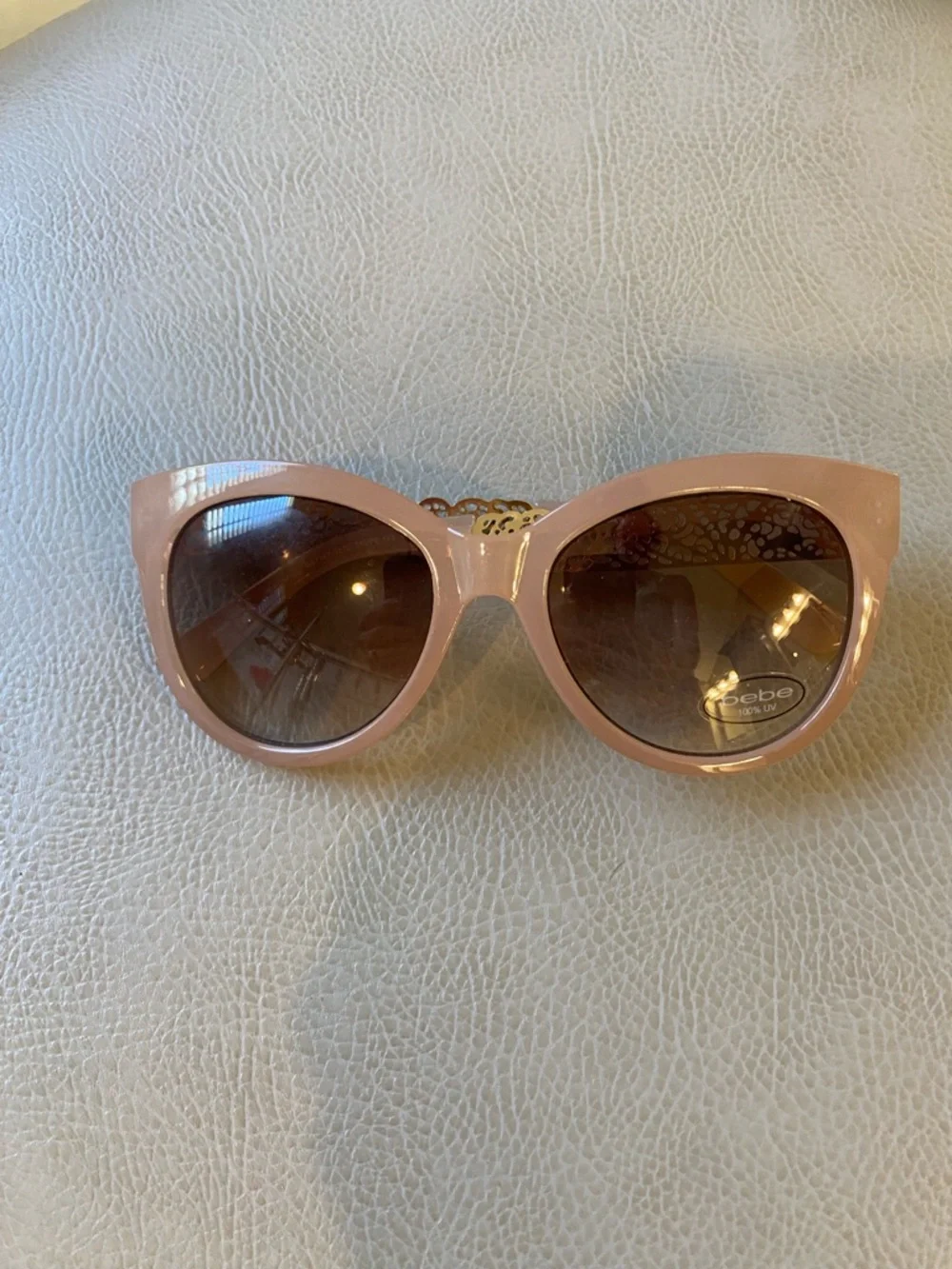New BEBE BB7167 001 Taupe & Silver PEACEFUL Sunglasses